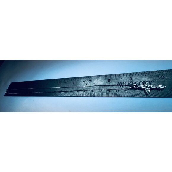 Sterling Silver 925 Italy Cross Necklace with Marquise CZ Stones, 18” Chain - Picture 5 of 10